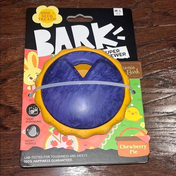 Bark Chewberry Pie Toy in Purple and Yellow, Hide treats - Picture 1 of 8